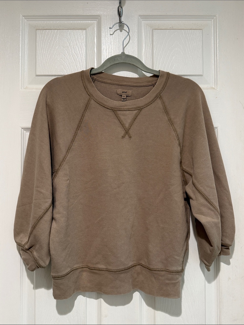 aerie Women's Crewneck Sweatshirt in Taupe